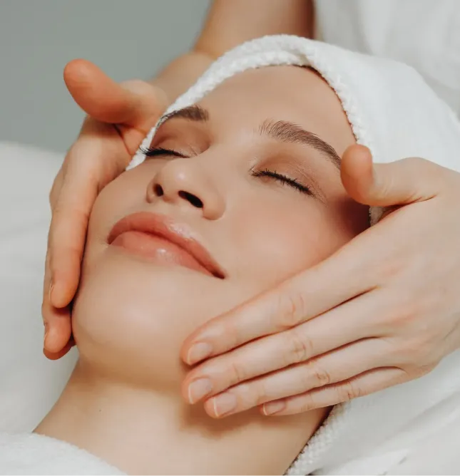 Woman getting facial
