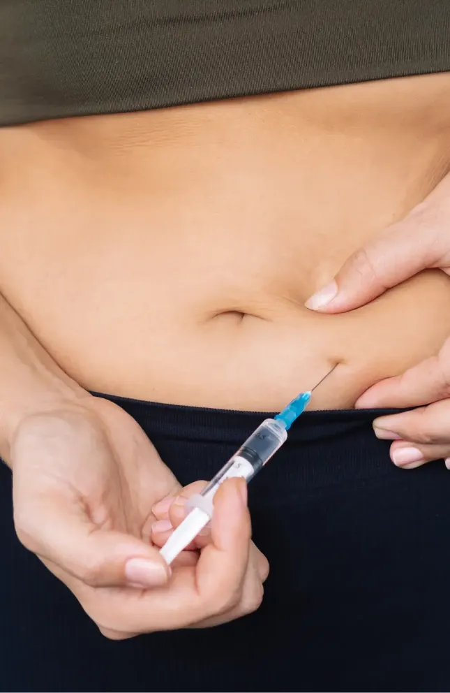Injection in stomach