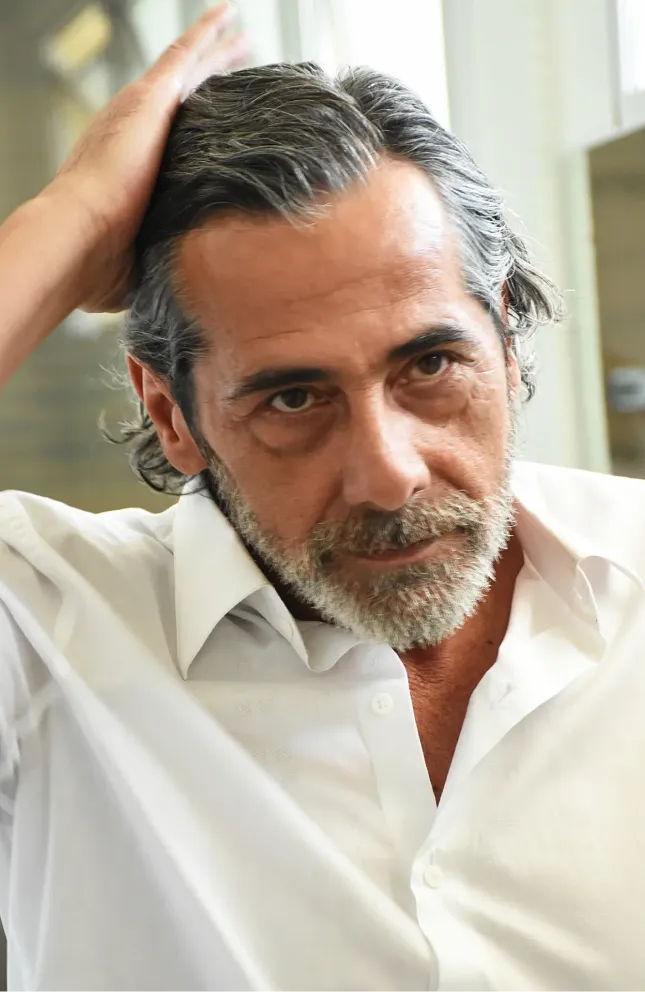 Man with grey hair