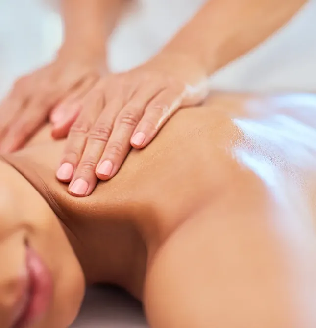 Woman getting back massage